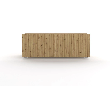 RTV Schrank Colder 100 cm Eiche Handwerker mit der Möglichkeit der Aussetzung stilvolle geriffelte Front elegante Form der Möbel in einem modernen Stil