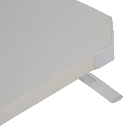 Zeo Gaming-Schreibtisch weiß / blau Designer und ergonomische Schreibtisch rutschfeste Carbonplatte vollständig mit Pad LED-Beleuchtung abgedeckt