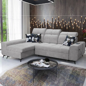 Buffalo Schlafsofa grau Esche links funktionelles und stilvolles Ecksofa mit Bettzeugcontainer