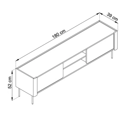 RTV-Schrank Tantuni 180 cm warmia Nussbaum / beige stilvoller TV-Schrank im trendigen Stil abgerundete Vorderkanten