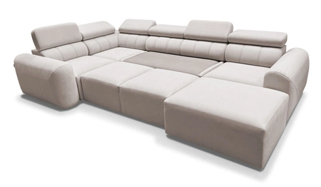 Ecksofa mit Schlaffunktion Cantare IV beige rechts Sorgfältig verarbeitetes Ecksofa für das Wohnzimmer bietet Komfort und Bequemlichkeit