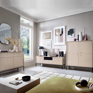 Möbelset Mono Beige Minimalistisches Design Wohnzimmermöbelset oder für das Wohnzimmer stilvoller goldener Griff