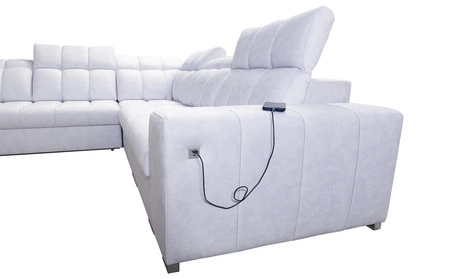 Ecksofa mit Schlaffunktion Luigi III hellbeige rechts bequemes Ecksofa für das Wohnzimmer perfekt für die tägliche Entspannung