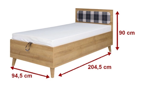 Memone Möbelset goldene Eiche / weiß / graphit modernes Design stilvolles Möbelset für Kinderzimmer im skandinavischen Stil