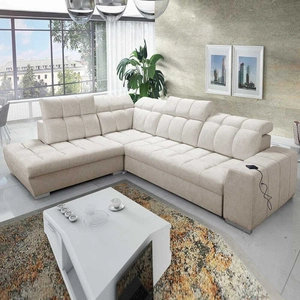 Ecksofa mit Schlaffunktion Luigi VII beige links Komfort-Ecksofa in moderner Form