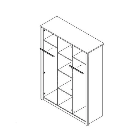 Finezja 150 cm heller Eichenschrank sonoma ist ein funktionelles Möbelstück für ein Wohnzimmer oder Büro