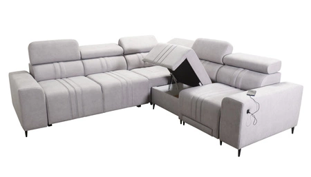 Ecksofa mit Schlaffunktion Castel III Lux graphit rechte Ecke äußerst bequemes Ecksofa für das Wohnzimmer mit ausziehbarer Fußstütze