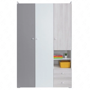 Kleiderschrank Arona 120 cm weiß / Eiche wilton weiß / grau ideal für ein Jugendzimmer nutzbar und geräumig hat einen modernen Look