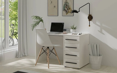Maxione Schreibtisch 120 cm weiß moderner Schreibtisch mit Schubladen universelles Design ideal für ein Jugendzimmer oder Büro