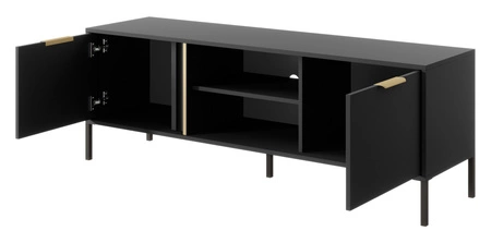 RTV Schrank Golden 153 cm anthrazit modernes Design ideal für Innenräume im industriellen Stil goldene Kante Griff gibt Eleganz