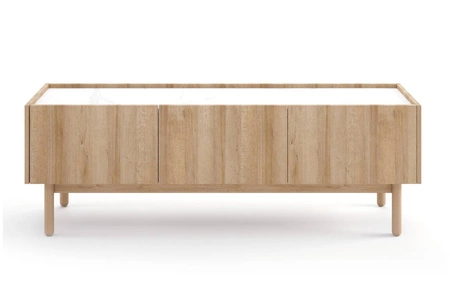 Möbelset Boho Eiche Riviera / Marmorbianco Elegantes Design Wohnzimmerwand im modernen Stil dekorative Marmorböden