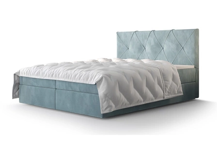 Boxspringbett Arvada 160x200 türkis Bett im modernen skandinavischen Stil mit gepolstertem Kopfteil