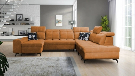 Ecksofa mit Schlaffunktion Buffalo X honey links funktionelles und bequemes Ecksofa für ein Zimmer mit Bettzeugcontainern