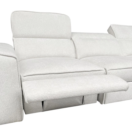 Ecksofa mit Schlaffunktion Viano XI Lux creme rechts Design-Ecksofa mit ausziehbarem Fußteil und Bettzeugstaufach