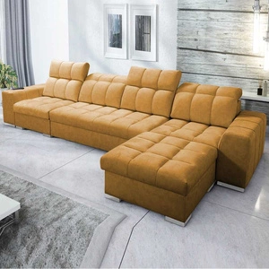 Ecksofa mit Schlaffunktion Luigi XII honey rechtes ein stilvolles Ecksofa für das Wohnzimmer in einer minimalistischen und eleganten Ausführung