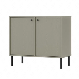 Kioto II Kommode 84 cm Eukalyptus minimalistisches Design perfekter Vorschlag für eine Kommode für das Schlafzimmer oder Wohnzimmer schwarze Griffe