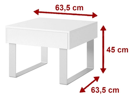 Apulia 63 cm weißer Couchtisch mit Schublade einzigartiges Design einfache Konstruktion auslaufsichere Platte