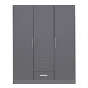 Kleiderschrank Caspe 150 cm anthrazit modernes Design ABS-Finish und Aluminiumgriffe