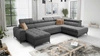 Ecksofa mit Schlaffunktion Bolmso VI graphit links bequemes Ecksofa mit verstellbaren Kopfstützen dekorative Steppung auf dem Sitz