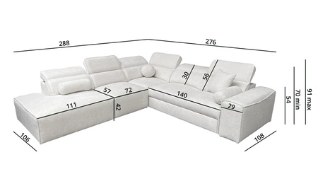 Ecksofa mit Schlaffunktion Viano IX grau linksseitig stilvolles Ecksofa mit Bettzeugcontainer ideales Möbelstück für ein großes Wohnzimmer
