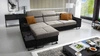 Ecksofa mit Schlaffunktion Alcamo grau-braun/schwarz links elegantes Ecksofa mit einer ausziehbaren praktischen Schublade an der Seite des Möbels