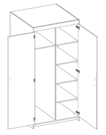 Kleiderschrank Rene 90 cm Eiche lefkas modernes Design und ABS beendet Kanten