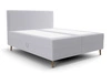 Boxspringbett Totti 180x200 grau Esche stilvolles Bett mit Bettzeug Lagerung dreidimensional gestreiften Stoff