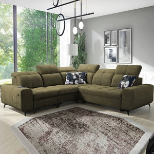 Ecksofa mit Schlaffunktion Buffalo III olive links komfortables Ecksofa mit ästhetischer Verarbeitung mit Bettzeugcontainern