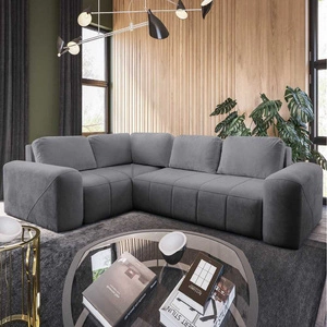 Ecksofa mit Schlaffunktion Bovec II grau links Komfort-Ecksofa mit einem stilvollen Charakter-Bettcontainer