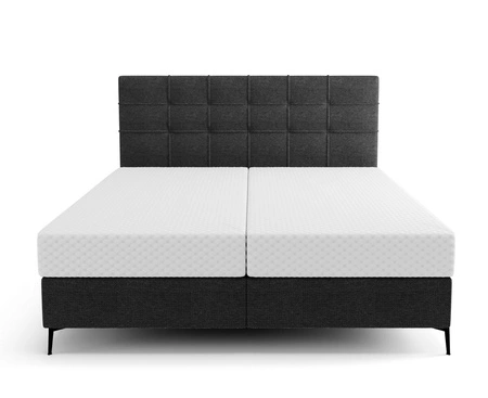 Boxspringbett Irvine 140x200 schwarz stilvolles Bett mit Bettzeugablage und hohem Kopfteil besticht durch sein elegantes Design