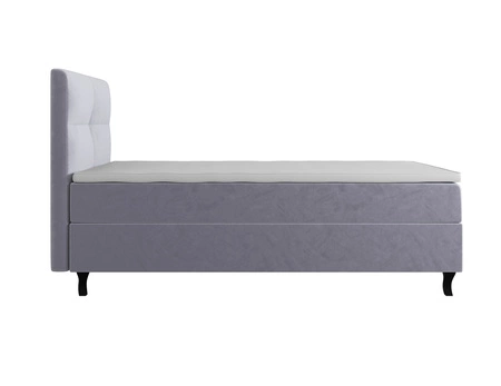 Boxspringbett Melba 120x200 hellblau Bett im modernen skandinavischen Stil mit gepolstertem Kopfteil Bett mit Staukasten