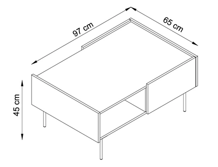 Vellore beige Couchtisch mit Schubladen minimalistisches Design abgesenkt Platte in Eiche Dekor bietet eine originelle Oberfläche