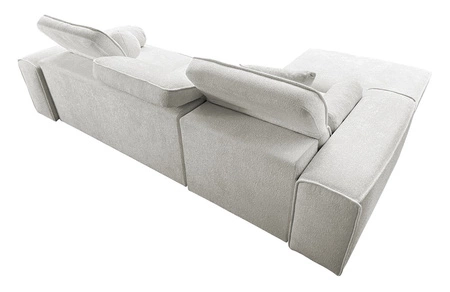 Ecksofa mit Schlaffunktion Viano patina linke Seite stilvolles Ecksofa mit interessanter Form verstellbare Kopfstützen Zierkissen