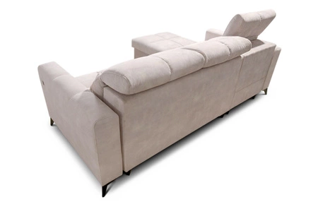 Ecksofa mit Schlaffunktion Laredo dunkelbeige linke Ecke komfortables und stilvolles Schlafsofa mit Bettzeugcontainer