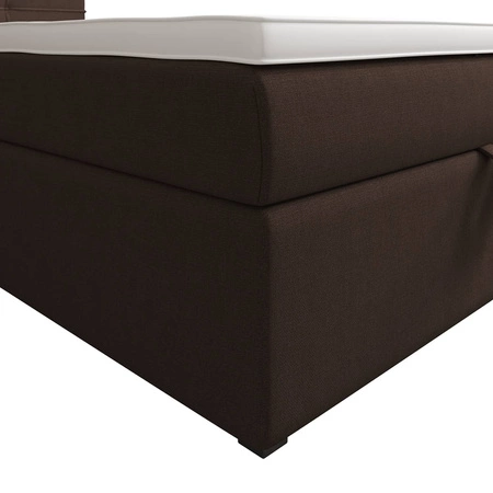Boxspringbett Fresno 90x200 braun im modernen skandinavischen Stil mit gepolstertem Kopfteil Bett mit Staukasten