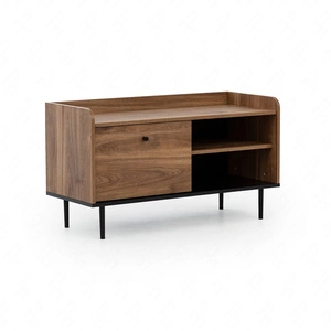 RTV Schrank Apallo 100 cm Eiche Brandy Castello Original Design Schrank auf Metallbeinen hohe Kanten der Oberseite gesetzt