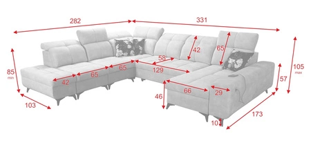 Ecksofa mit Schlaffunktion Buffalo X dunkelbeige rechte Seite funktionelles und bequemes Ecksofa für ein Zimmer mit Bettzeugcontainern