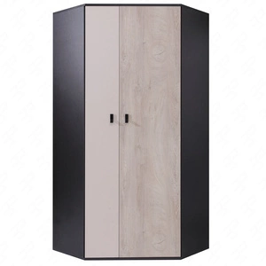 Eckgarderobe Niko schwarz / Eiche / beige ideal für das Jugendzimmer funktionell und geräumig Originalfarben
