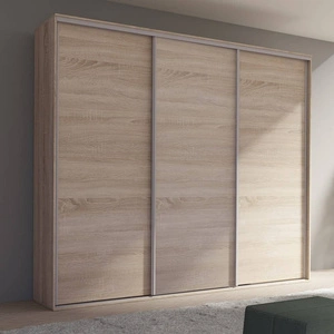 Schiebeschrank Grande 277 cm Eiche hell sonoma geräumiger Kleiderschrank in moderner Form, ausgestattet mit Aluminiumtüren