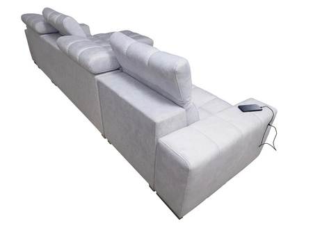 Ecksofa mit Schlaffunktion Luigi XII hellbeige rechte Seite stilvolles Ecksofa für Wohnzimmer in minimalistischer und eleganter Ausführung