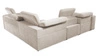 Ecksofa mit Schlaffunktion Cetara III beige links Ergonomisches Ecksofa mit verschiebbarer Rückenlehne und verstellbaren Kopfstützen