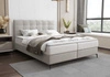 Boxspringbett Irvine 160x200 graue Esche stilvolles Bett mit Bettzeugablage komfortables Kopfteil begeistert durch sein elegantes Design