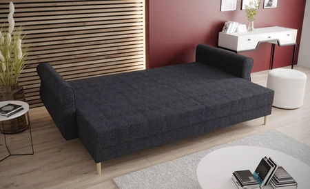Wilkins Sofa mit Schlaffunktion braun elegantes Sofa für Wohnzimmer im skandinavischen Stil geschwungene Seiten verleihen Charakter