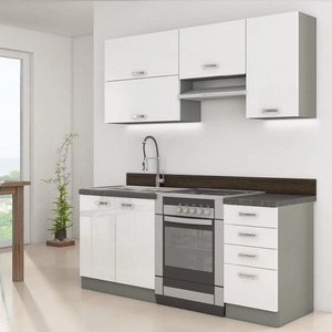 Bianka Küchenmöbel Set 180 cm glänzende Fronten einzigartiger Stil der Schränke wird das Innere einer jeden Küche passen