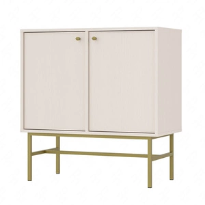 Kioto III Kommode 84 cm beige minimalistisches Design perfekt für das Schlafzimmer oder Wohnzimmer goldene Griffe stabiler Rahmen