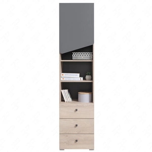 Regal mit Schubladen Dzeta 45 cm Eiche / anthrazit ideal für das Jugendzimmer geräumig und nutzbar Bücherregal modernes Design