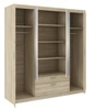 Spiegelschrank Rene 176 cm Eiche hell sonoma modernes Design stilvolle silberne Griffe