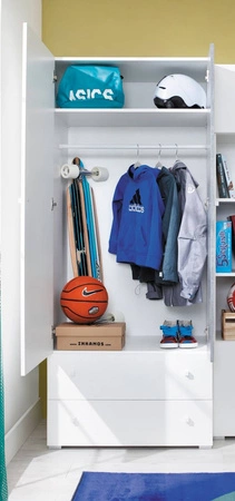 Möbel-Set Epsilon weiß / Beton Wandschrank ideal für ein Jugend- oder Kinderzimmer in einem trendigen Stil