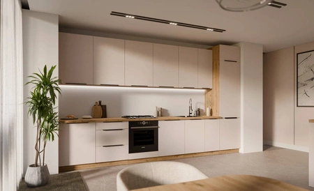 Küchenmöbelset Soela 390 cm perfekte Küchenschränke für moderne Einrichtungen dezente und natürliche Farben