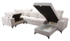 Ecksofa mit Schlaffunktion Kelly Sleek IV grau rechts mit Bettkästen aus Webstoff